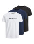 JACK & JONES Tricou 'NEO' bleumarin / negru / alb murdar - Pled.ro