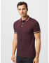 JACK & JONES Tricou 'Paulos' roșu bordeaux / alb - Pled.ro