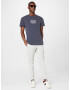 JACK & JONES Tricou 'STENCIL' albastru porumbel / alb - Pled.ro