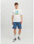 JACK & JONES Tricou 'TULUM LANDSCAPE' albastru aqua / verde / portocaliu piersică / alb - Pled.ro