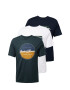 JACK & JONES Tricou 'WAYNE' bleumarin / maro coniac / verde petrol / alb - Pled.ro