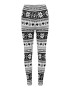 JDY Leggings 'SANTA X-MAS' negru / alb - Pled.ro