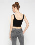 JUST FEMALE Top 'Grease' negru - Pled.ro