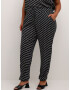 KAFFE CURVE Pantaloni 'Marca' negru / alb - Pled.ro