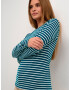 Kaffe Tricou 'Liddy' verde petrol / alb - Pled.ro