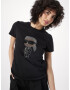 Karl Lagerfeld Tricou 'Ikonik' negru / argintiu / transparent - Pled.ro