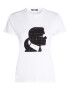 Karl Lagerfeld Tricou ' Boucle Profile ' negru / alb - Pled.ro