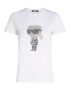 Karl Lagerfeld Tricou gri / alb - Pled.ro