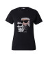 Karl Lagerfeld Tricou 'Ikonik 2.0' bej / negru / argintiu / alb - Pled.ro