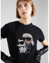 Karl Lagerfeld Tricou 'Ikonik 2.0' bej / negru / argintiu / alb - Pled.ro