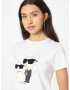 Karl Lagerfeld Tricou 'Ikonik 2.0' crem / negru / alb murdar / alb natural - Pled.ro