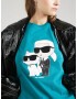 Karl Lagerfeld Tricou 'Ikonik 2.0' verde petrol / negru / alb - Pled.ro