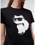 Karl Lagerfeld Tricou negru / alb - Pled.ro