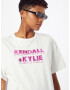 KENDALL + KYLIE Tricou mov zmeură / alb - Pled.ro