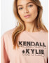 KENDALL + KYLIE Tricou roz / negru - Pled.ro