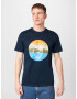 KnowledgeCotton Apparel Tricou bleumarin / albastru deschis / gri / portocaliu - Pled.ro