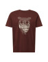 KnowledgeCotton Apparel Tricou maro / alb - Pled.ro