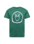 KnowledgeCotton Apparel Tricou verde închis / alb - Pled.ro