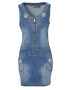 KOROSHI Rochie albastru denim / gri argintiu - Pled.ro