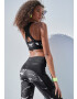 LASCANA ACTIVE Sport top 'Black Marble' negru / alb - Pled.ro