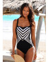 LASCANA Costum de baie modelator negru / alb - Pled.ro