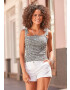 LASCANA Top crem / negru - Pled.ro