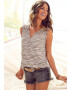 LASCANA Top gri taupe / alb - Pled.ro