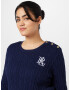 Lauren Ralph Lauren Plus Pulover 'MONTIVA' bleumarin / alb - Pled.ro