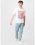 LEVI'S Tricou albastru fumuriu / corai / alb - Pled.ro