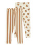 Lindex Leggings bej deschis / maro caramel / negru / alb - Pled.ro