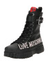 Love Moschino Ghete cu șireturi 'LOVELY LOVE' negru / alb - Pled.ro