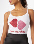 Love Moschino Top roz pal / roşu închis / alb - Pled.ro