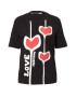 Love Moschino Tricou '3HEARTS' roșu / negru / alb - Pled.ro