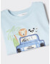 MANGO KIDS Tricou 'AMIGOS' azuriu / albastru deschis / verde / portocaliu - Pled.ro