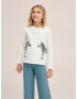 MANGO KIDS Tricou 'ANIMALS' negru / alb murdar - Pled.ro