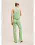 MANGO Pantaloni bej / verde pastel - Pled.ro