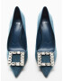 MANGO Pumps 'Lour' albastru denim / argintiu / transparent - Pled.ro