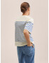 MANGO Tricou albastru / alb natural - Pled.ro