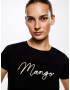 MANGO Tricou negru / alb natural - Pled.ro