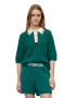 Marc O'Polo DENIM Pulover 'Ajour' verde smarald / alb natural - Pled.ro