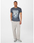 MARJO Tricou 'Torben' albastru fumuriu / albastru porumbel / gri denim / alb - Pled.ro