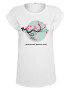 Merchcode Tricou 'Flowers Unite' albastru fumuriu / roșu cranberry / negru / alb - Pled.ro