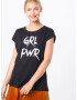 Merchcode Tricou 'Grl Pwr' negru / alb - Pled.ro