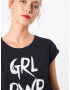 Merchcode Tricou 'Grl Pwr' negru / alb - Pled.ro