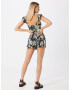 Missguided Salopeta 'Tropical' verde / negru / alb - Pled.ro