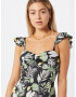 Missguided Salopeta 'Tropical' verde / negru / alb - Pled.ro