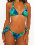 Moda Minx Sutien costum de baie 'Chic in Chevron' albastru deschis / albastru închis / verde smarald / magenta - Pled.ro