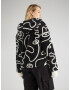 Monki Jachetă fleece negru / alb - Pled.ro