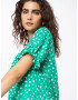 Monki Rochie tip bluză verde / alb - Pled.ro