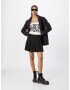 Monki Top brodat negru / alb - Pled.ro